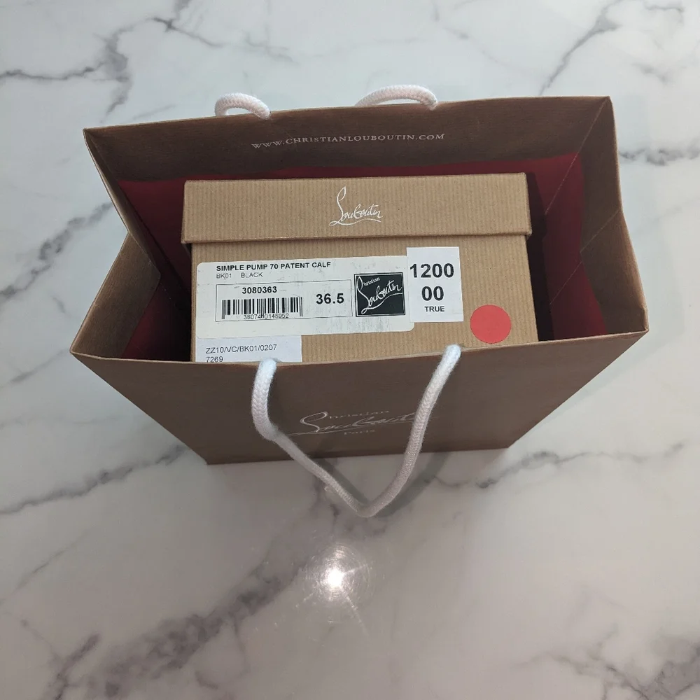 Christian Louboutin Simple Pump 70mm Black Patent Calf - Size 36.5 - Picture 12 of 15